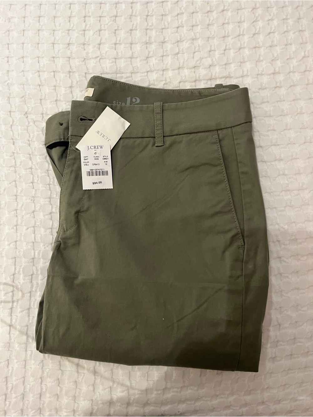 J. Crew Olive Green Cropped Women's Pants - Picture 2 of 2